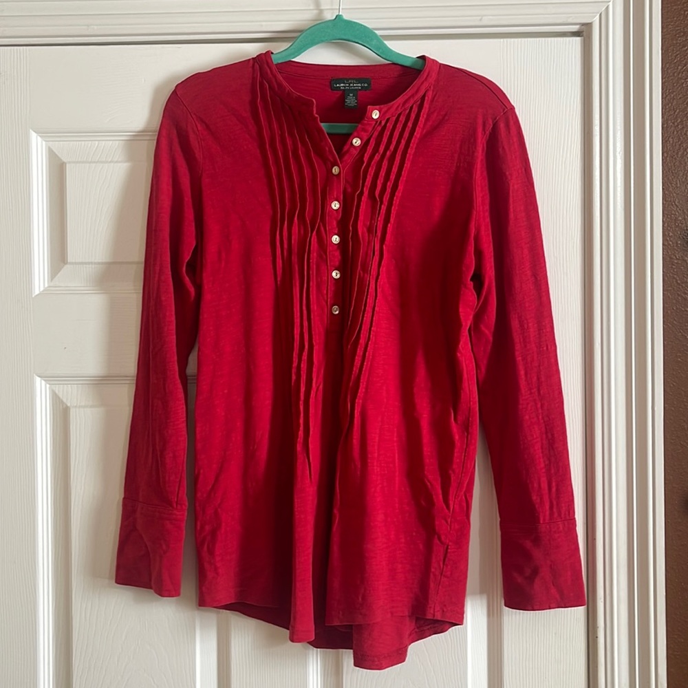 Red top. Lauren Jeans Co. Size M